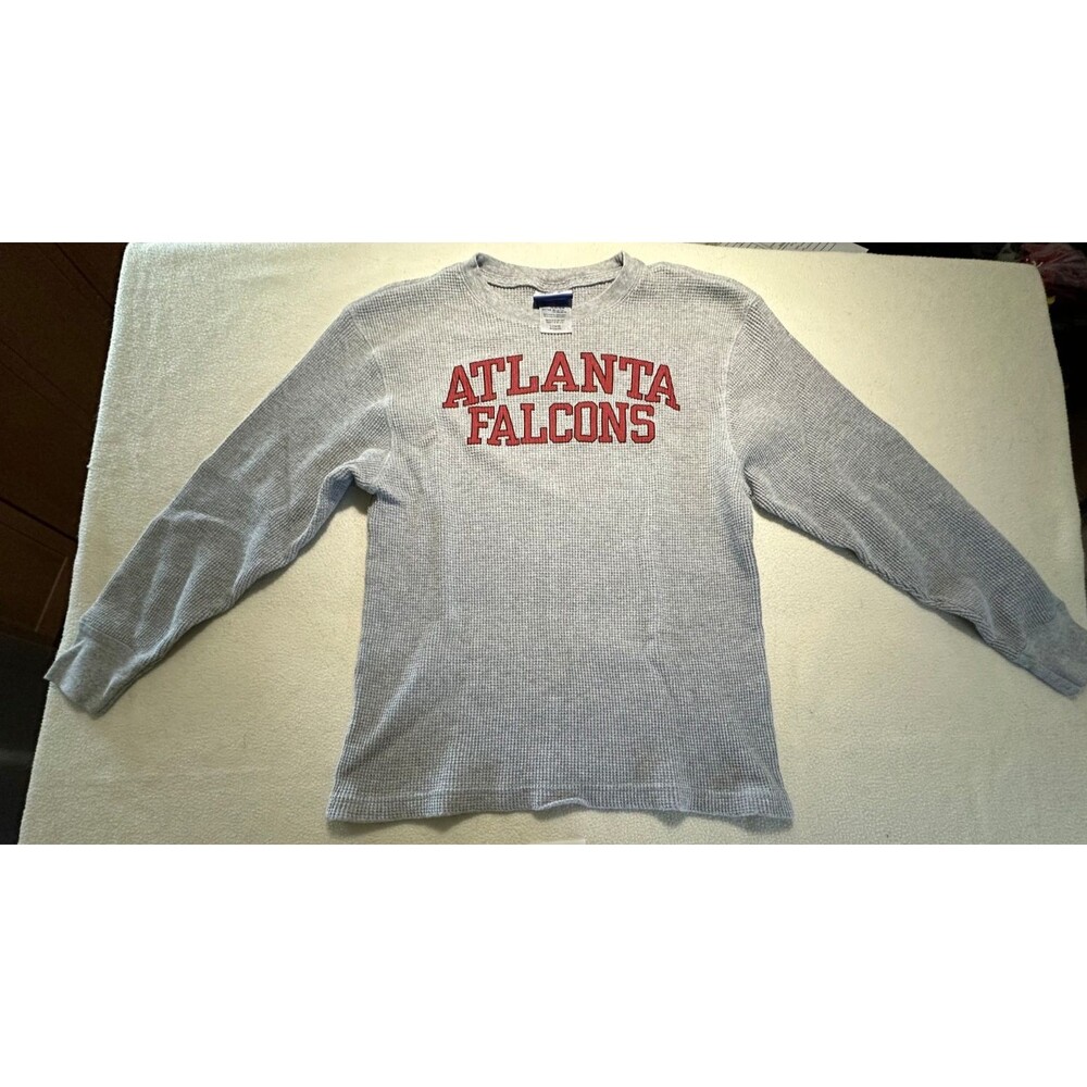 Reebok Atlanta Falcons Youth L Gray Thermal Long Sleeve Shirt Boys 14/16 NFL
